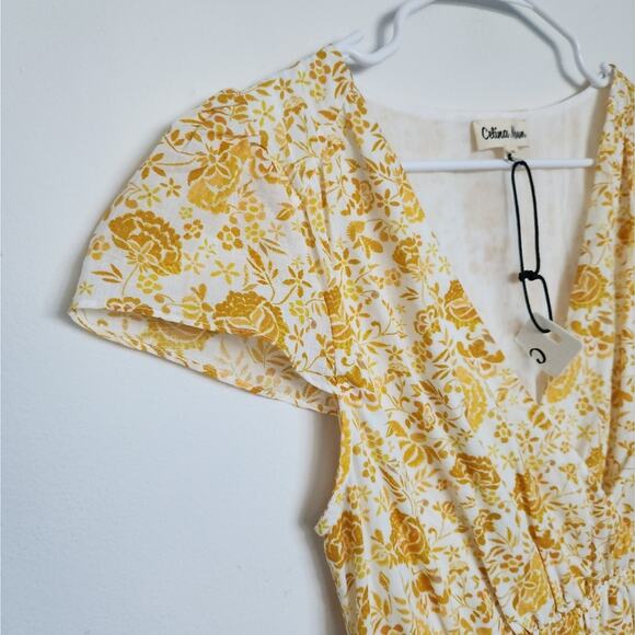 Celina Moon Belted Mini Floral Dress M Boho Romantic Cottage Farmhouse Fairy - Picture 5 of 8